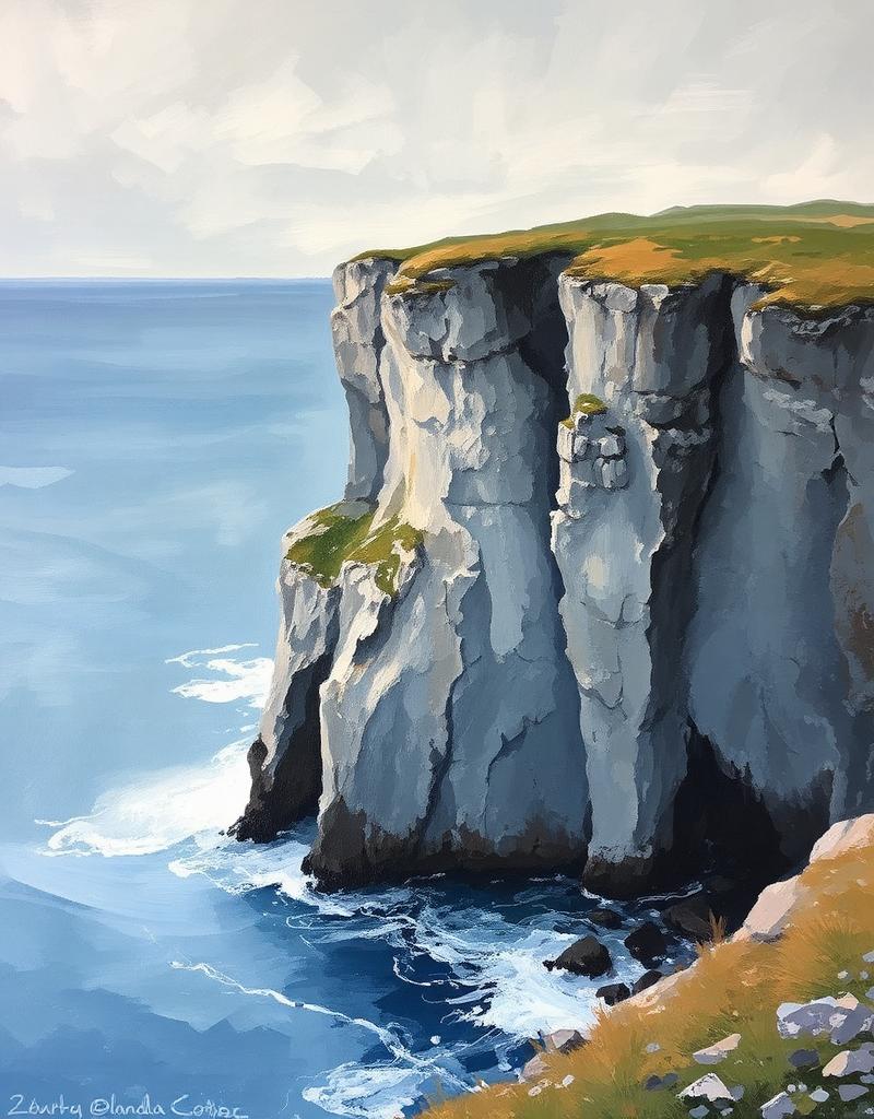 Gotland Cliffs — Oil on linen, 40 × 50 cm